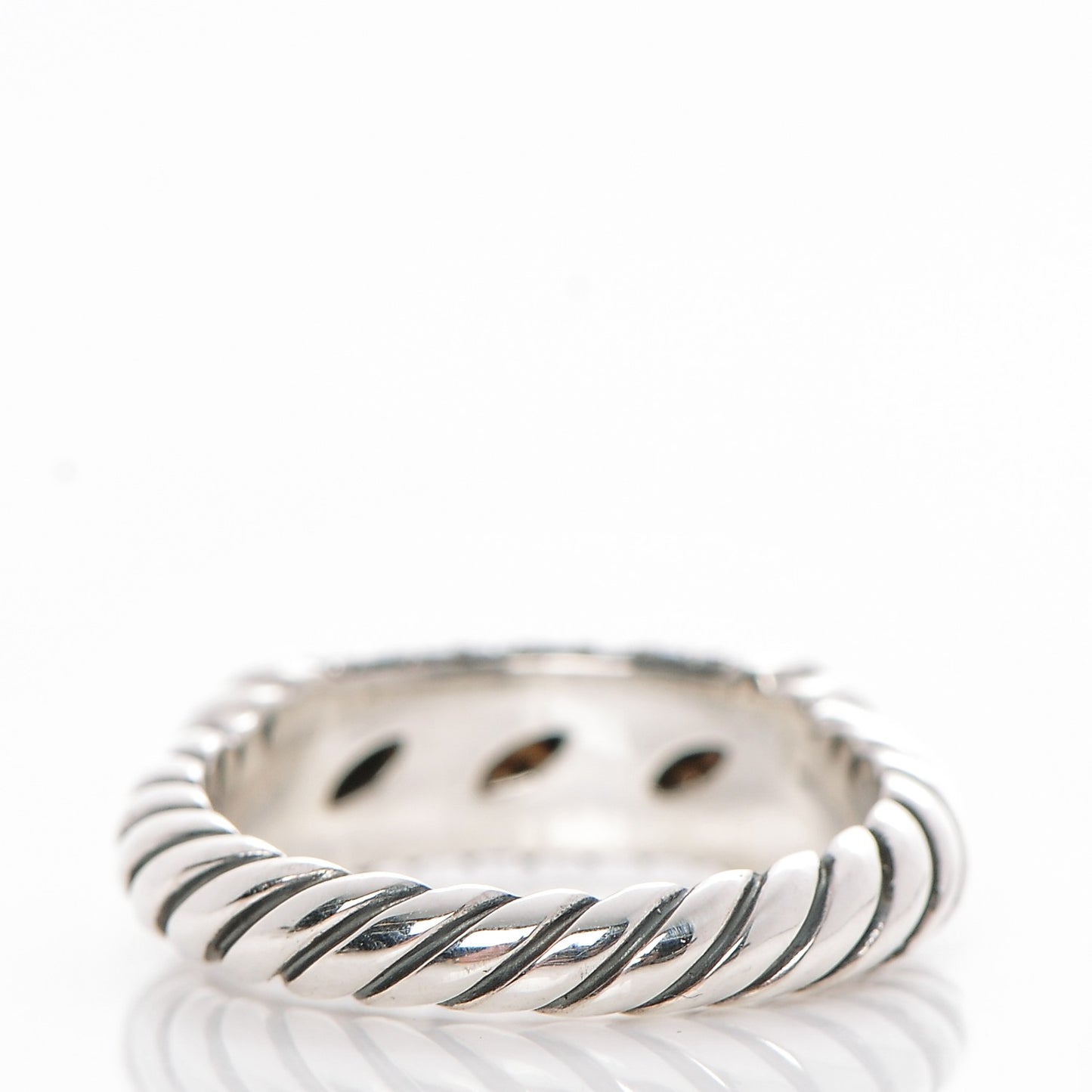 Sterling Silver Black Diamond Cable Candy Metro Ring 5