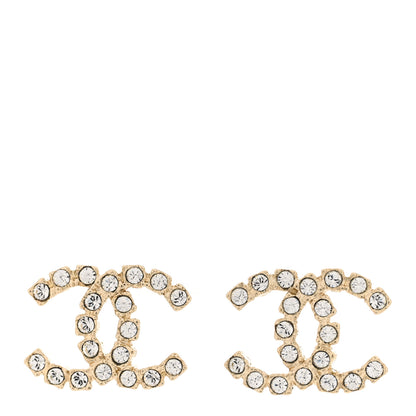 Chanel Crystal CC Earrings Gold 1 of 4