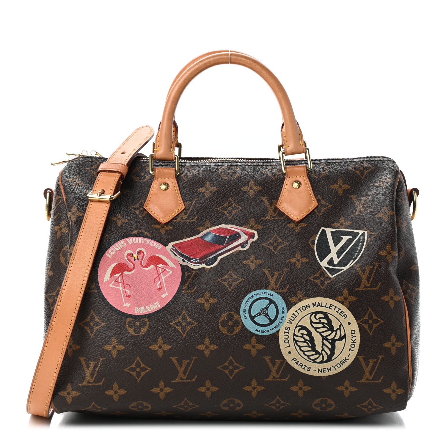 Louis Vuitton Monogram World Tour Speedy Bandouliere 30 1 of 9