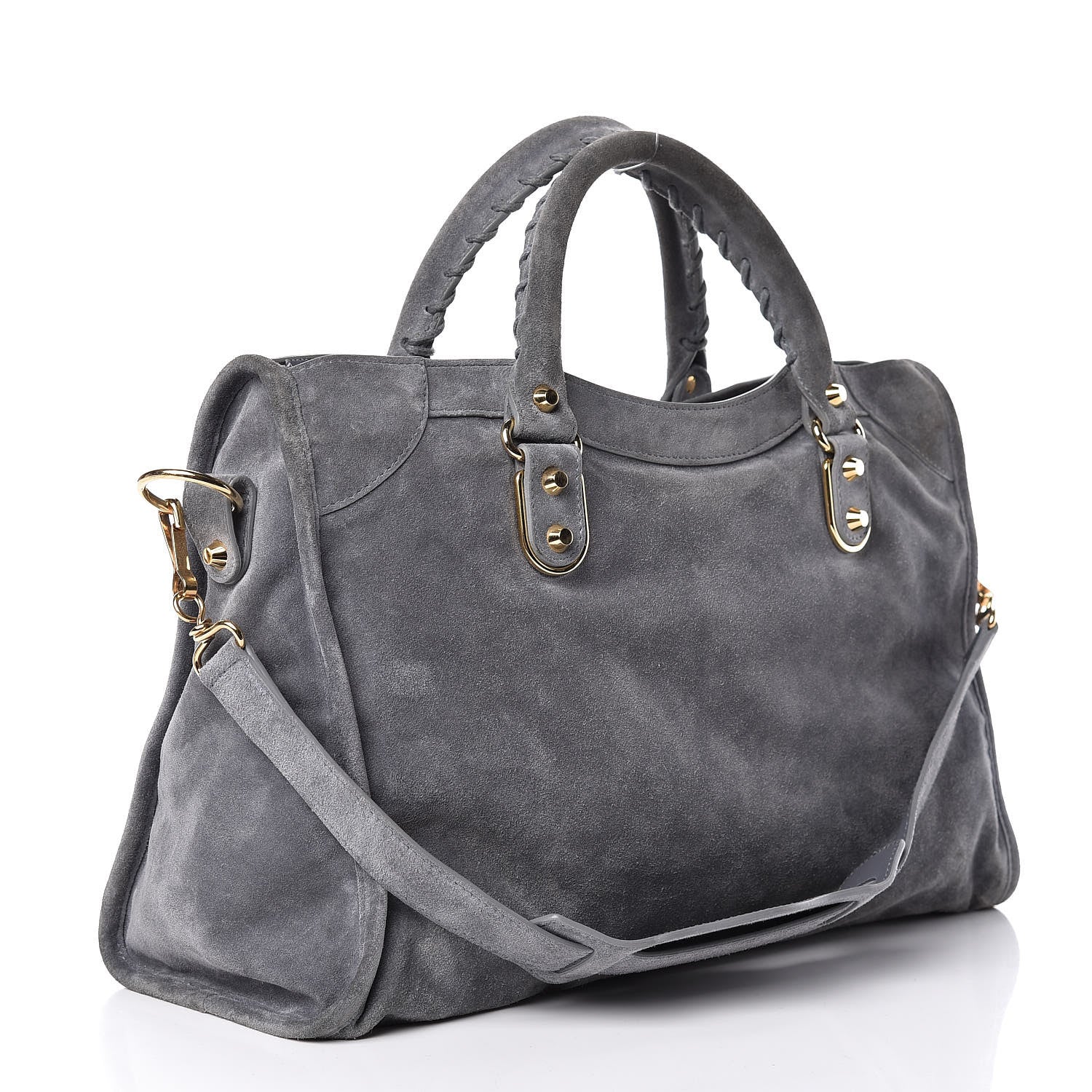 Balenciaga Baby Daim Suede Gold Metallic Edge Hardware City Gris Plomb 3 of 10