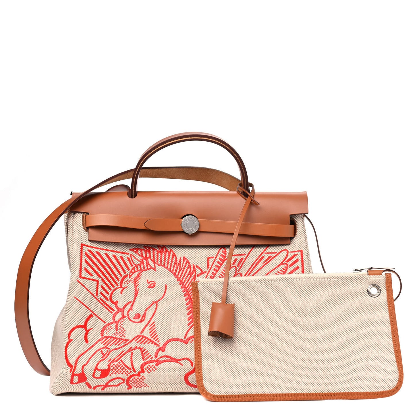 Vache Hunter Toile Pegase Pop Herbag Zip Retourne 31 PM Capucine Ecru