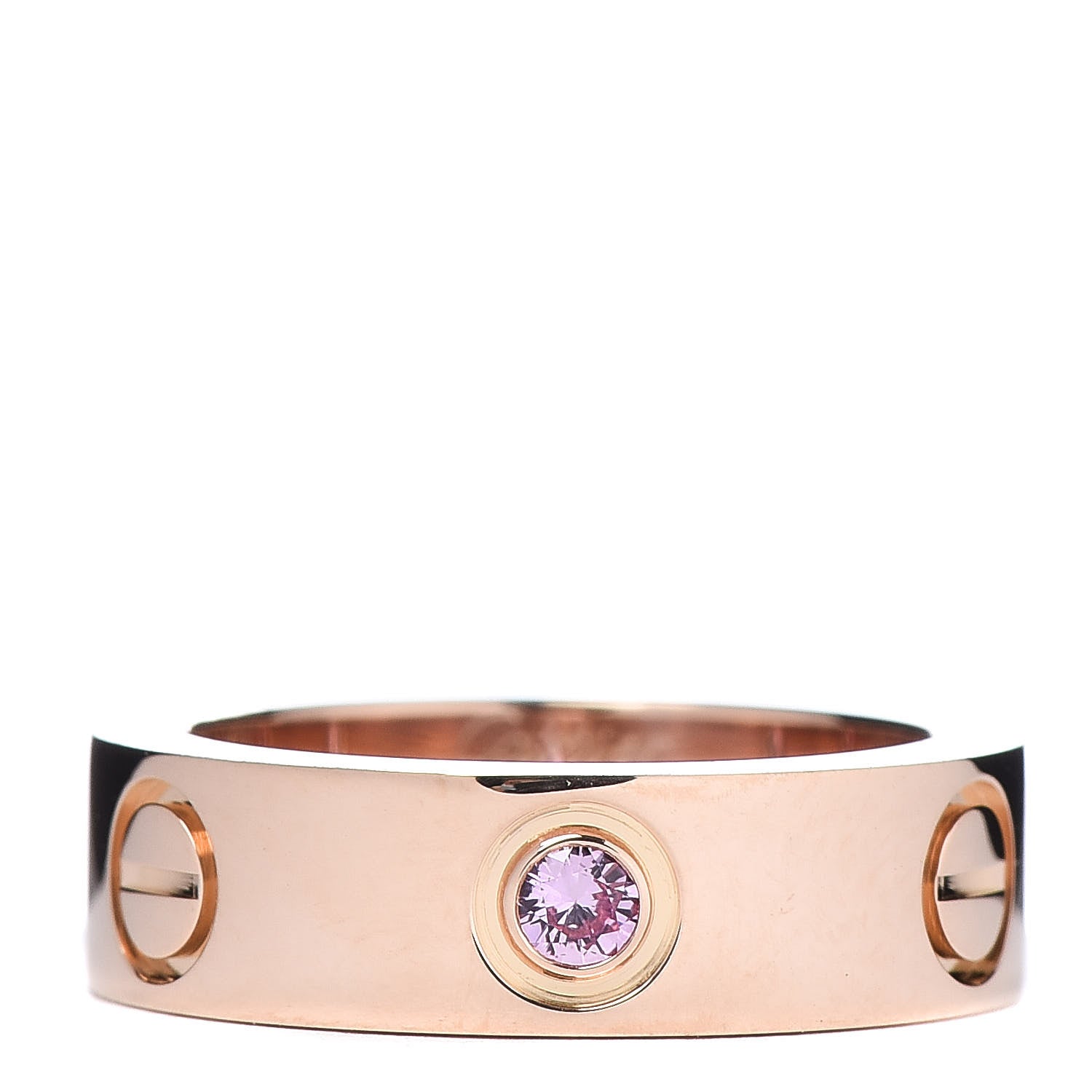 Cartier 18K Pink Gold Pink Sapphire 5.5mm LOVE Ring 48 4.5 1 of 4