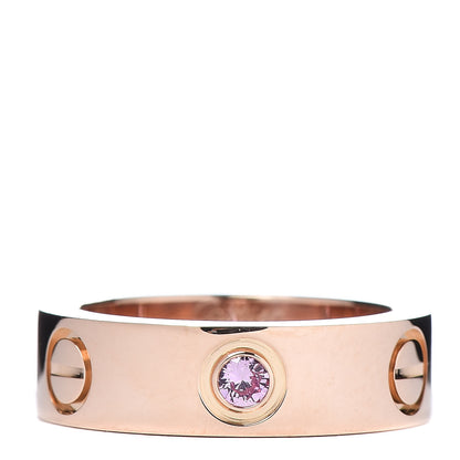 Cartier 18K Pink Gold Pink Sapphire 5.5mm LOVE Ring 48 4.5 1 of 4