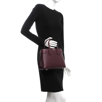Burberry Grainy Calfskin House Check Small Banner Tote Mahogany Red 2 of 14