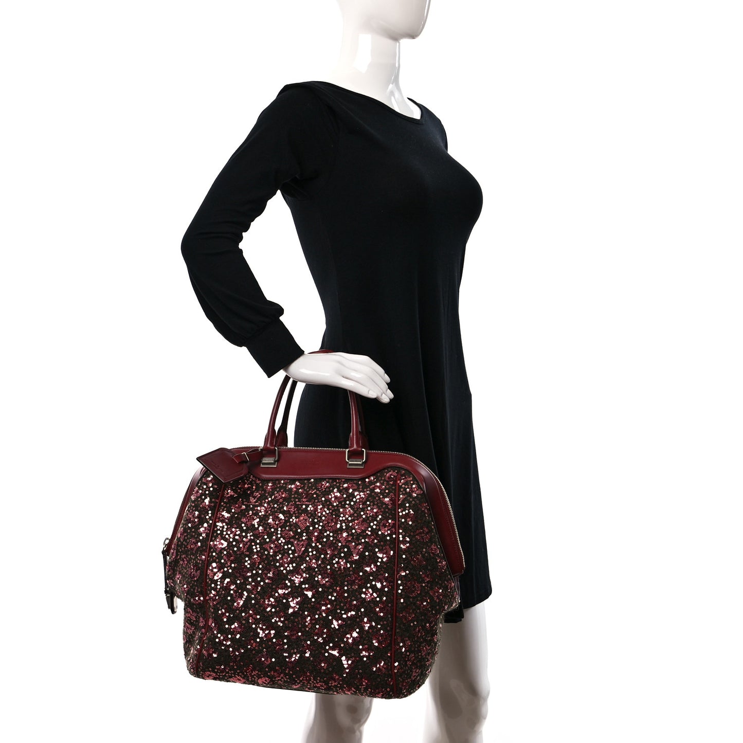 Sequin Monogram Sunshine Express North South Burgundy