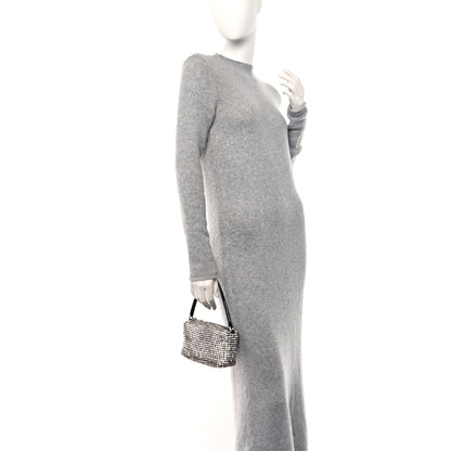 Alexander Wang Mesh Crystal Rhinestone Mini Heiress Pouch Black Silver 2 of 9