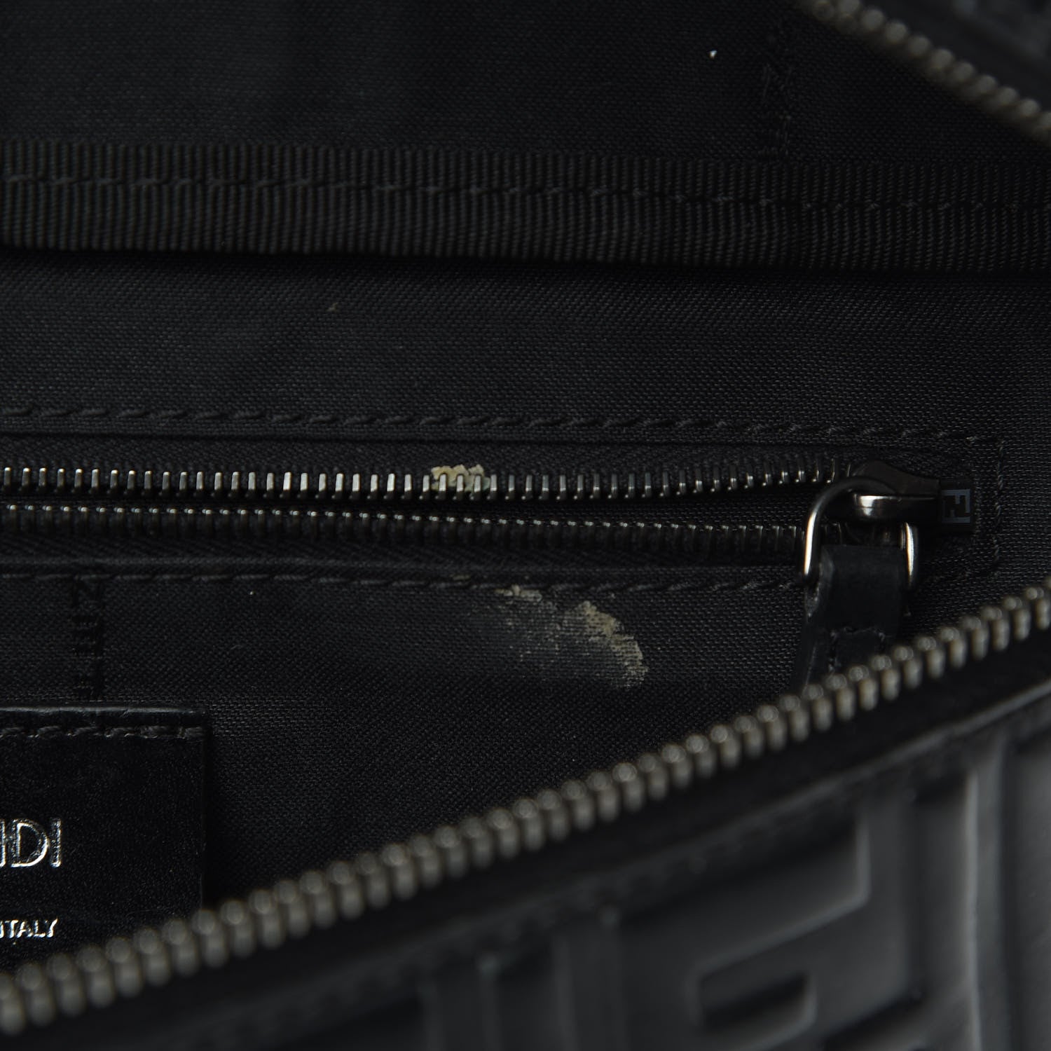 Fendi Vitello Century FF 1974 Embossed Belt Bag Black 9 of 9