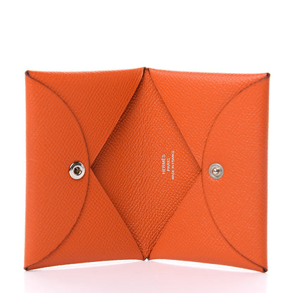 Hermes Epsom Calvi Card Case Orange 5 of 7