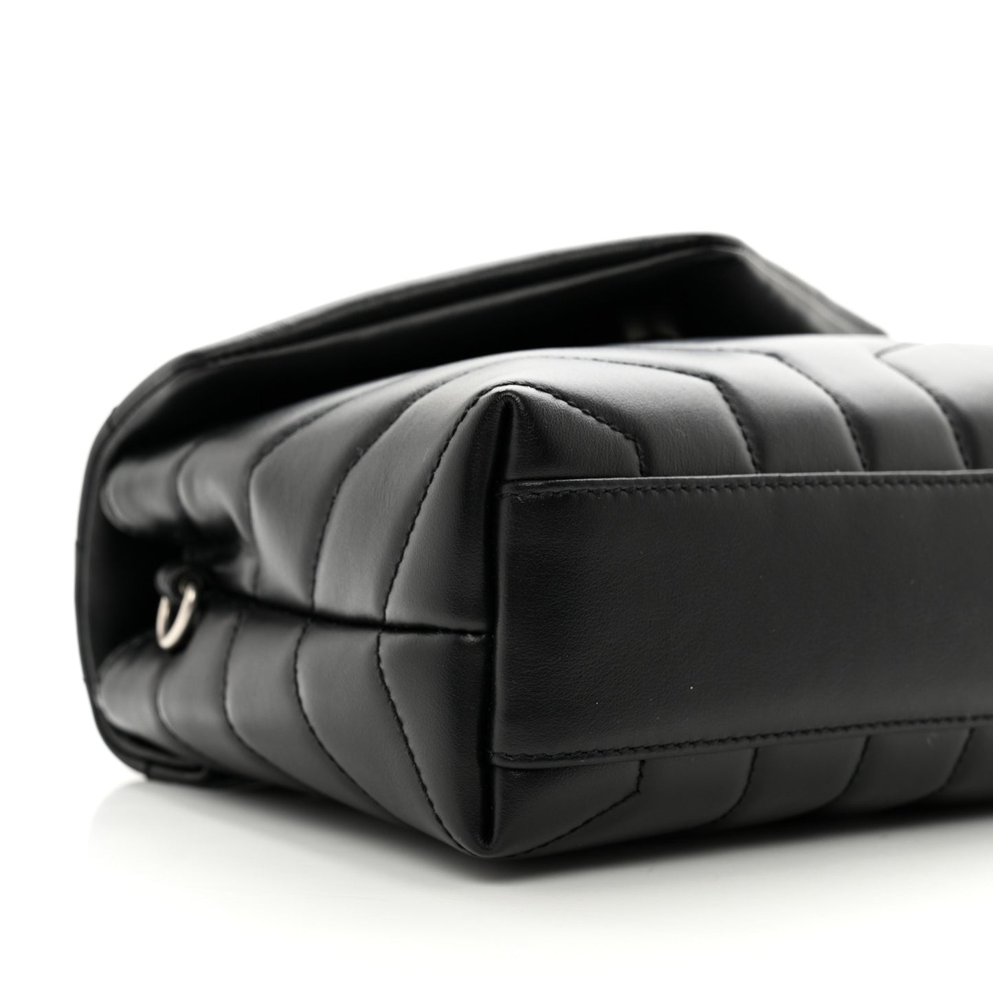Calfskin Y Quilted Monogram Toy Loulou Crossbody Bag Black