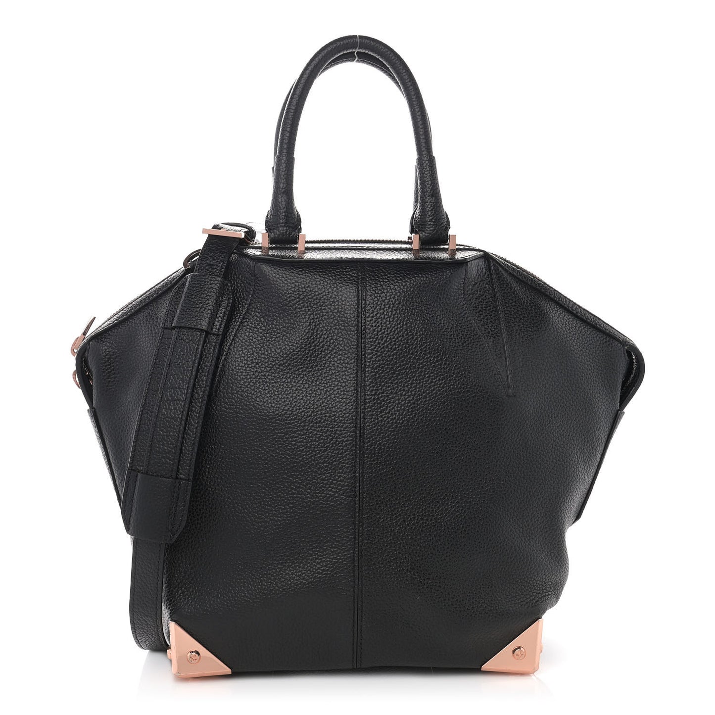Pebbled Calfskin Mini Emile Black Rose Gold Hardware