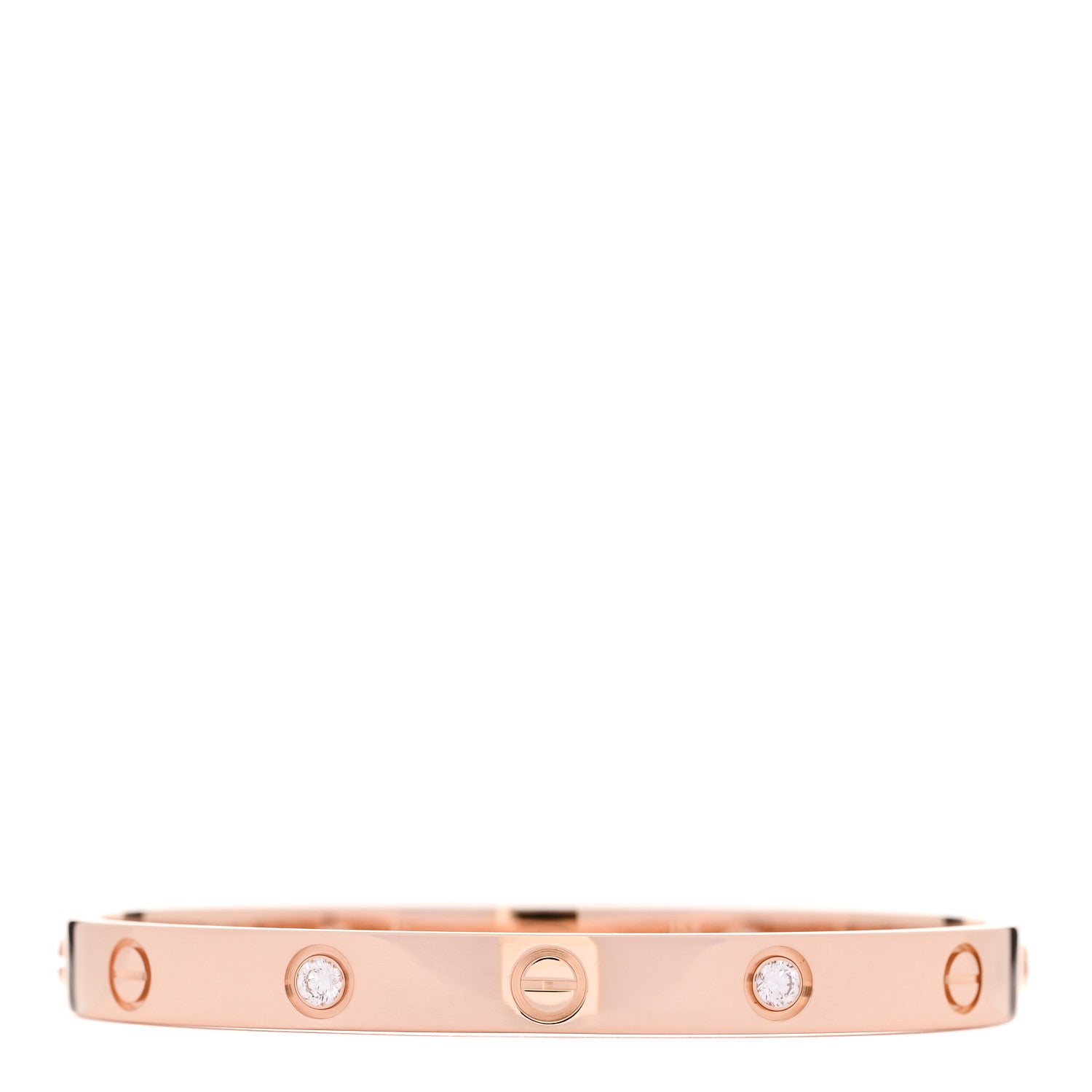 Cartier 18K Pink Gold 4 Diamond LOVE Bracelet 17 1 of 7