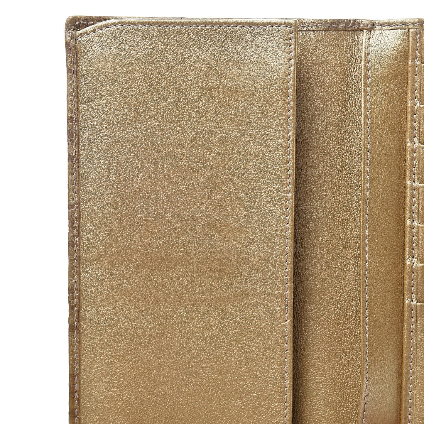 Metallic Guccissima Abbey Continental Wallet Gold