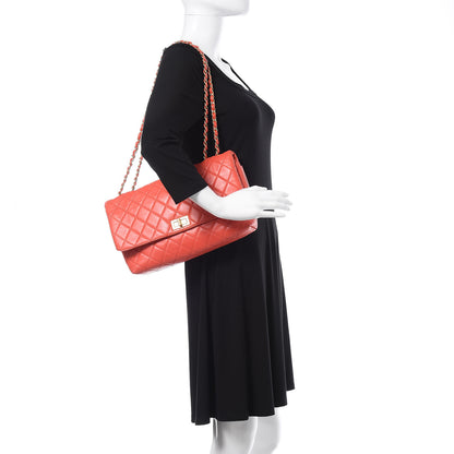 Chanel Lambskin Quilted Jumbo Mademoiselle Flap Red 2 of 12
