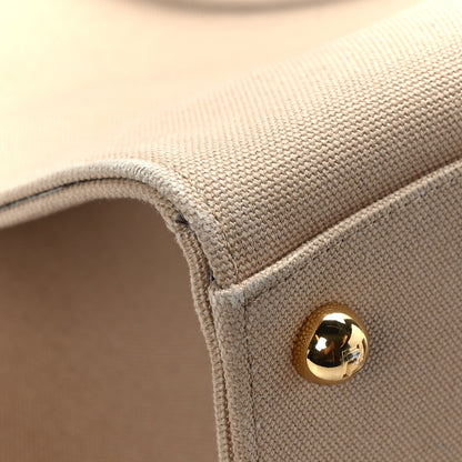 Fendi Canvas Vitello King Logo Embroidered Medium Fendi Sunshine Shopper Tote Sand Ghianda 9 of 12