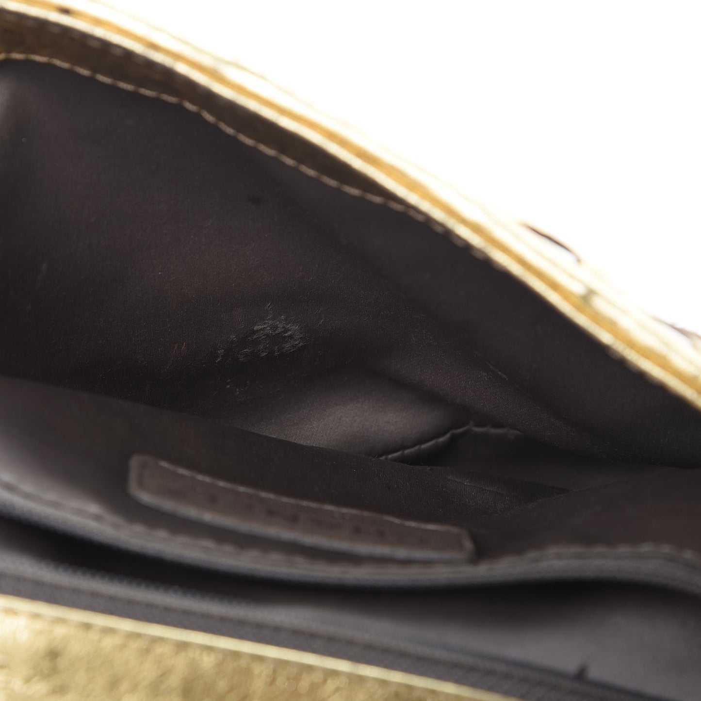 Metallic Crackled Calfskin Medium CC Mix Flap Gold Silver