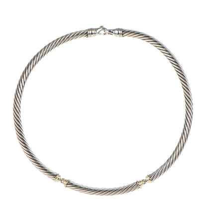 David Yurman Sterling Silver 14K Yellow Gold 7mm Metro Cable Classics Necklace 1 of 4