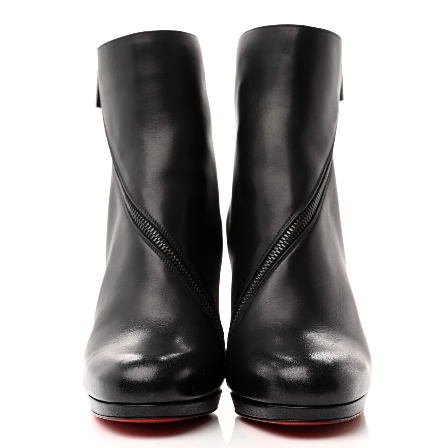 Christian Louboutin Calfskin Birgitta 100 Zip Around Ankle Boots 40 Black 2 of 9