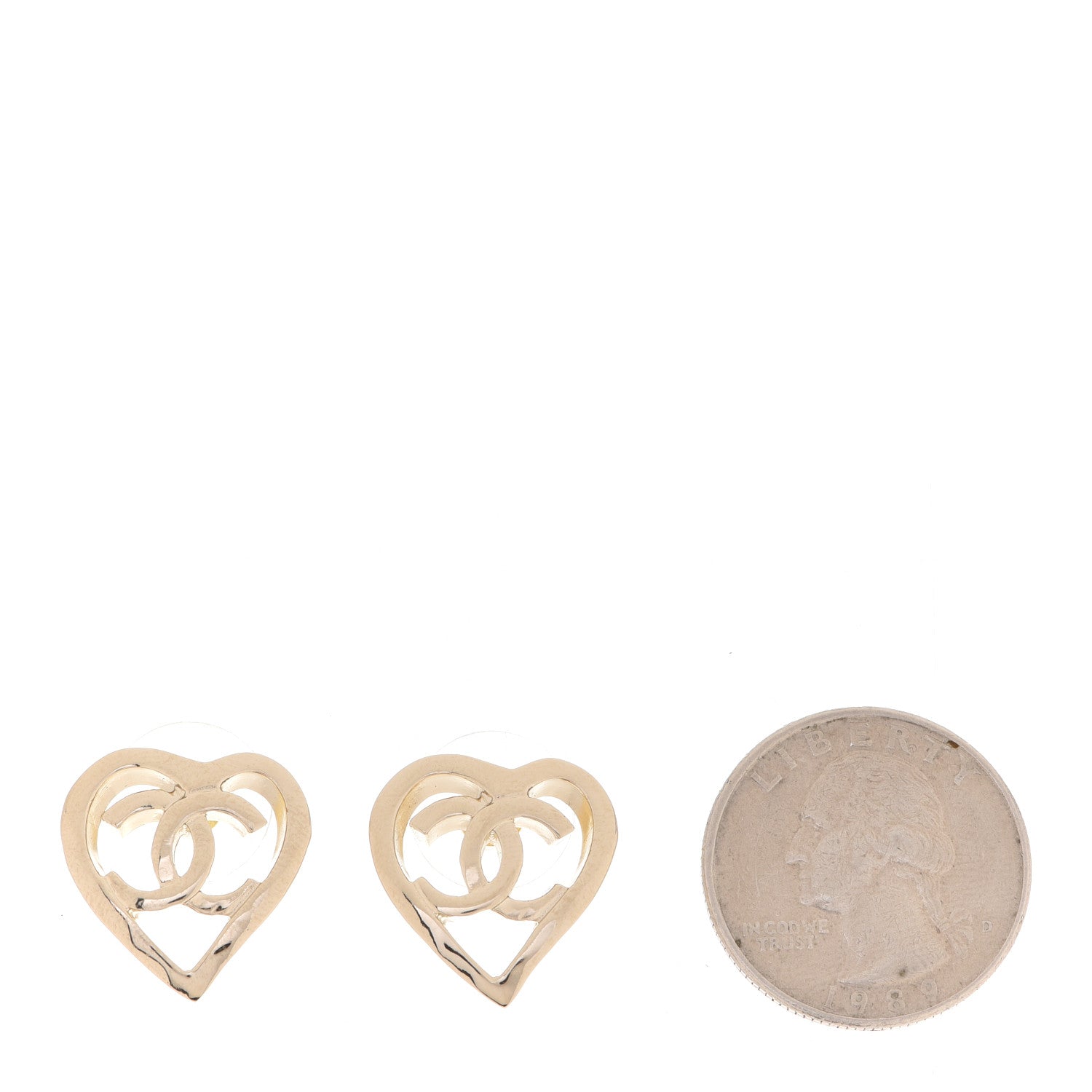 Chanel Metal CC Heart Coco In Love Earrings Gold 2 of 5