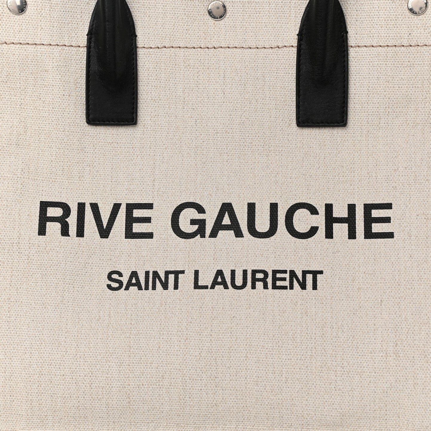 Linen Calfskin Rive Gauche North South Tote Optic White