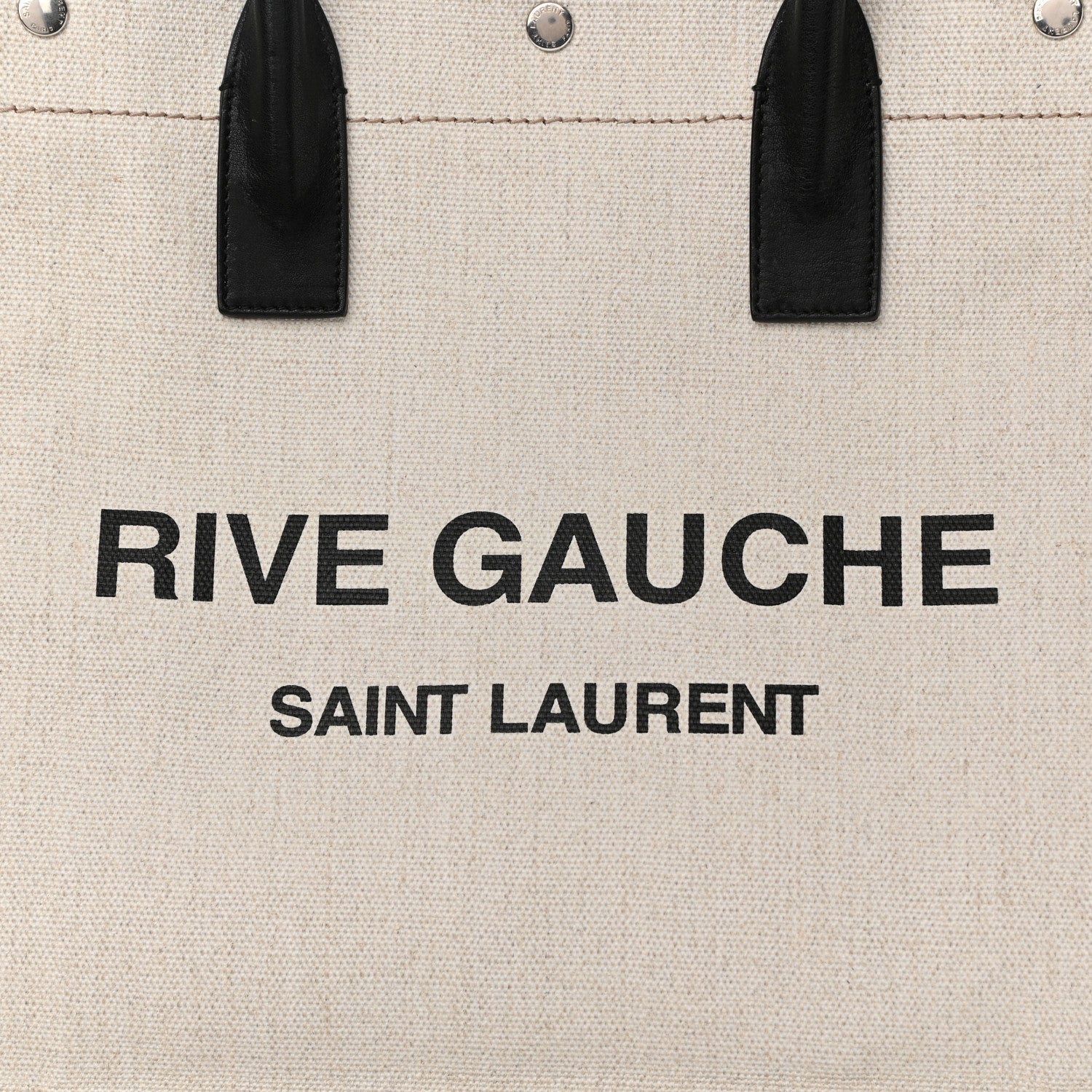 Saint Laurent Linen Calfskin Rive Gauche North South Tote Optic White 8 of 11