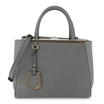 Fendi Vitello Elite Petite 2Jours Tote Grigio Grigio Chiaro 1 of 9
