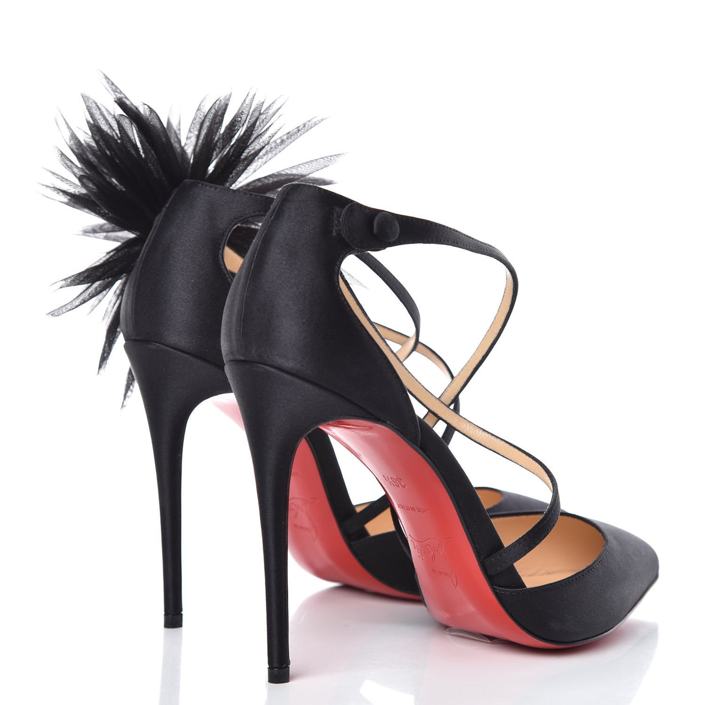 Crepe Satin Gela Davis 100 Pumps 36.5 Black