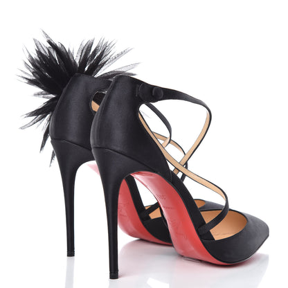 Christian Louboutin Crepe Satin Gela Davis 100 Pumps 36.5 Black 4 of 8