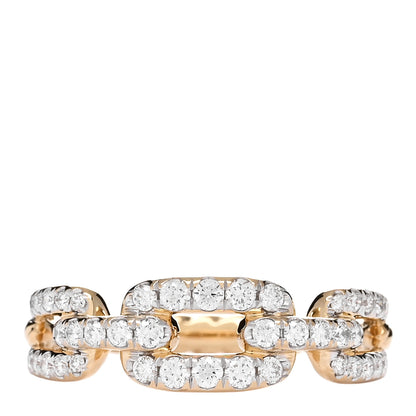 David Yurman 18K Yellow Gold Diamond 7mm Stax Single Row Chain Link Ring 57 8 1 of 3
