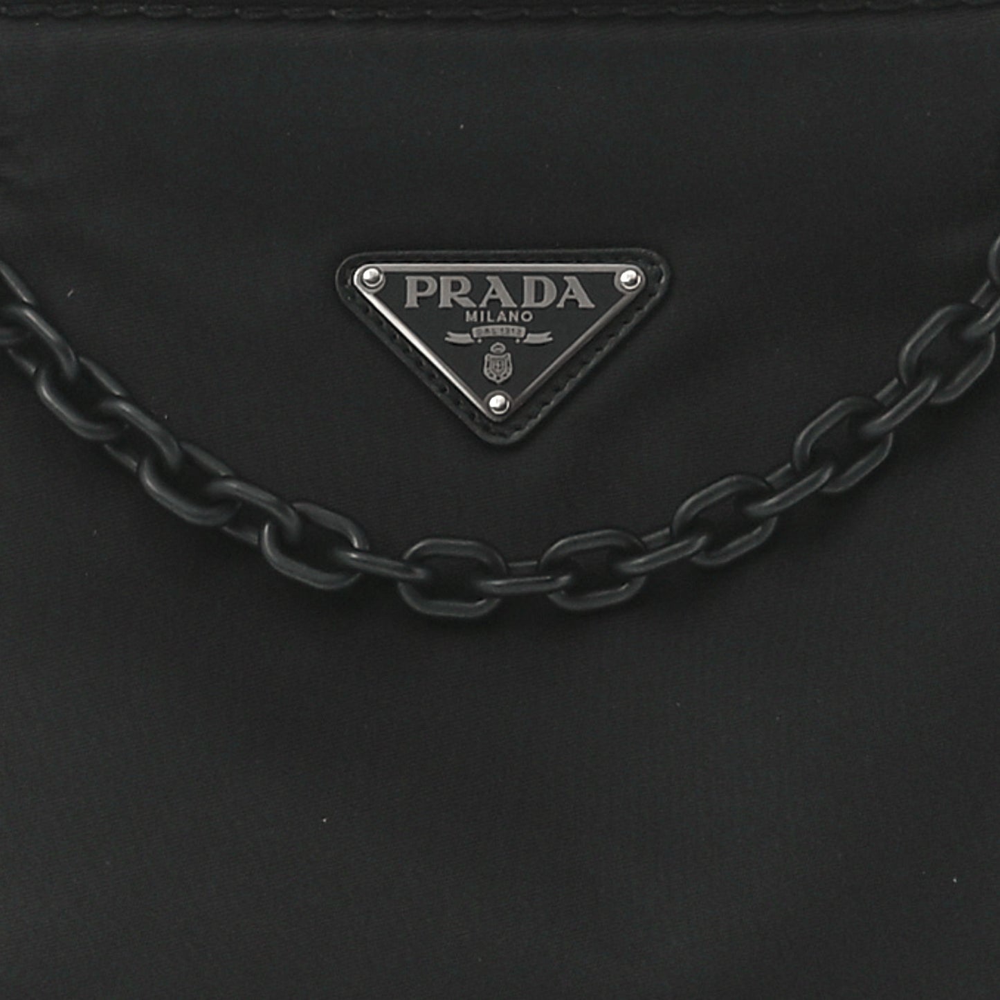 Tessuto Nylon Chain Tote Black