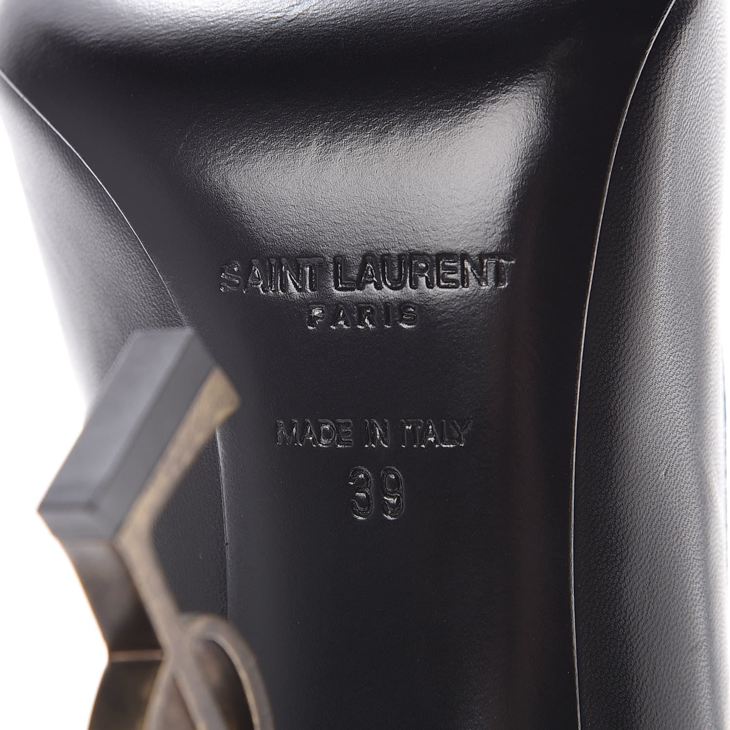 Saint Laurent Calfskin Opyum 100 Pumps 39 Black 7 of 8