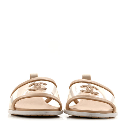 Chanel Lambskin PVC Mule 39 Transparent Beige 3 of 11