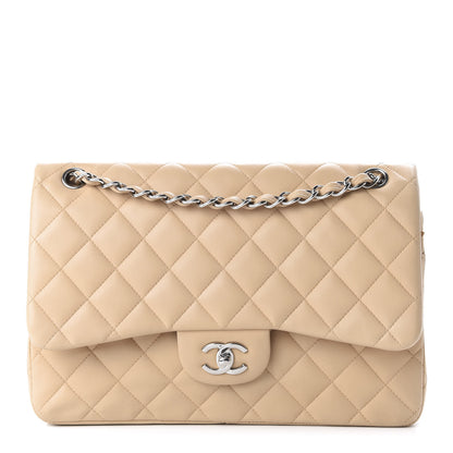 Chanel Lambskin Quilted Jumbo Double Flap Beige Clair 1 of 12