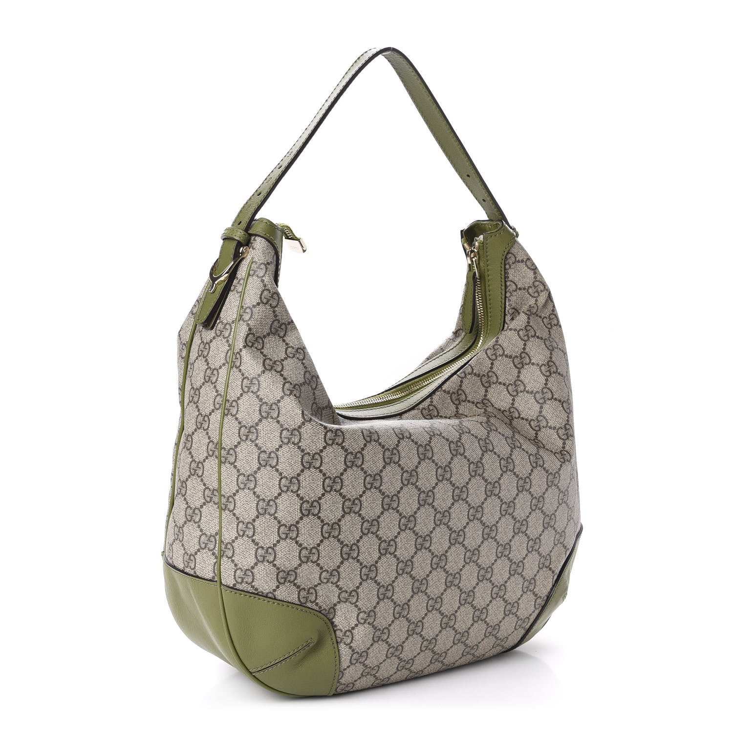 Gucci GG Supreme Monogram Margaux Calfskin Medium Nice Hobo Beige Ebony Green 3 of 10