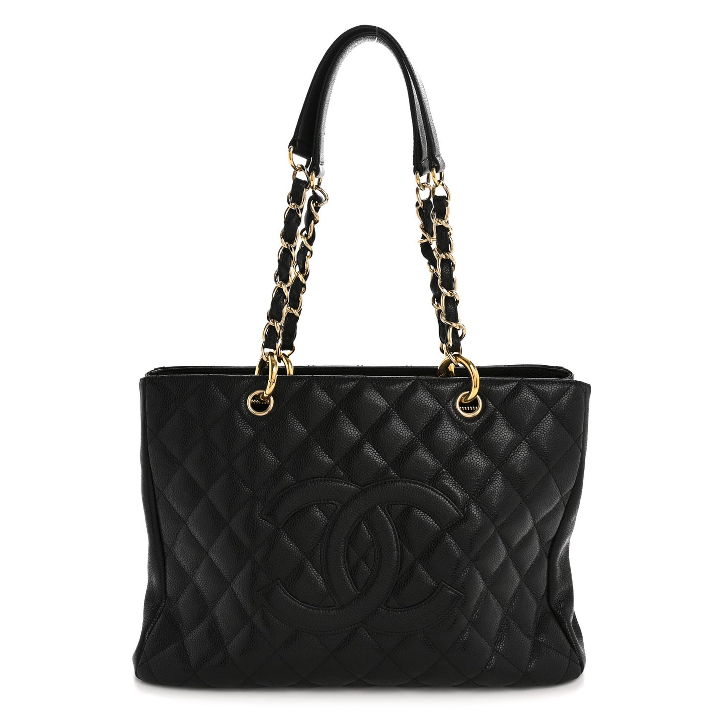 Caviar Quilted Grand Shopping Tote GST Black