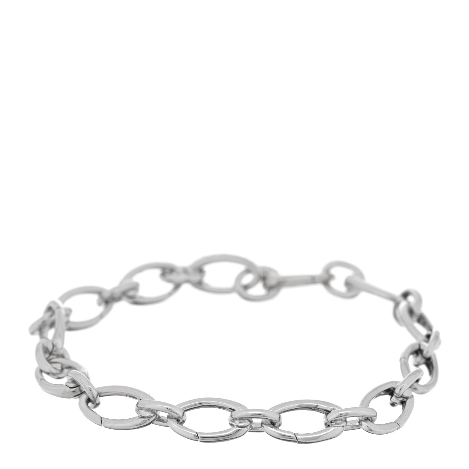 Tiffany 18K White Gold Clasping Oval Link Bracelet 1 of 3