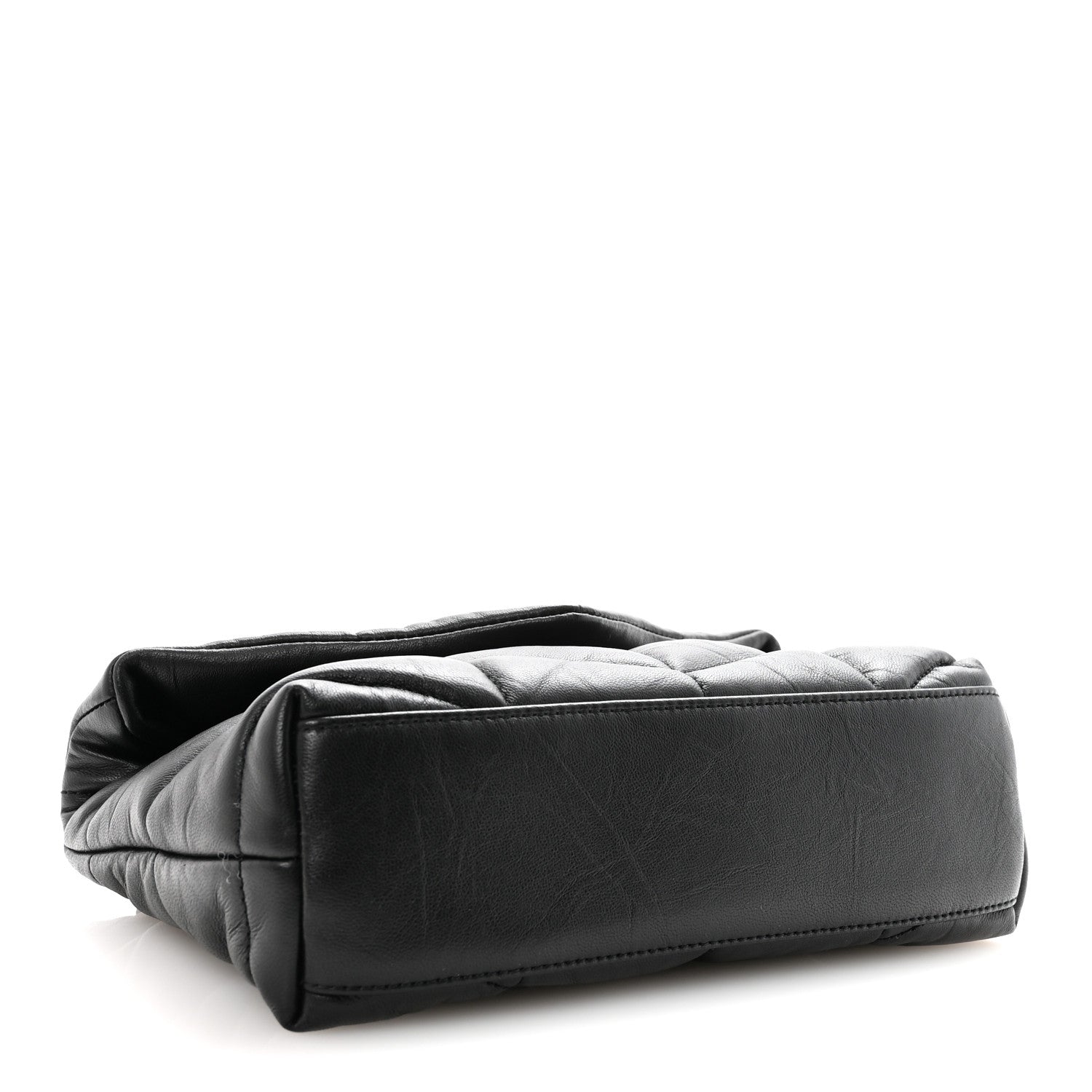 Saint Laurent Calfskin Quilted Toy Loulou Puffer Monogram Monochrome Chain Satchel Black 4 of 10