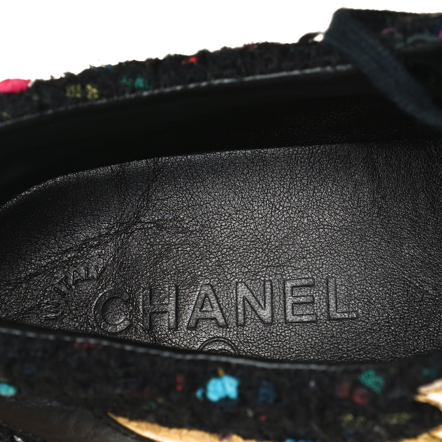 Chanel Tweed Lambskin Runway Sneakers 40 Black Multicolor 10 of 15
