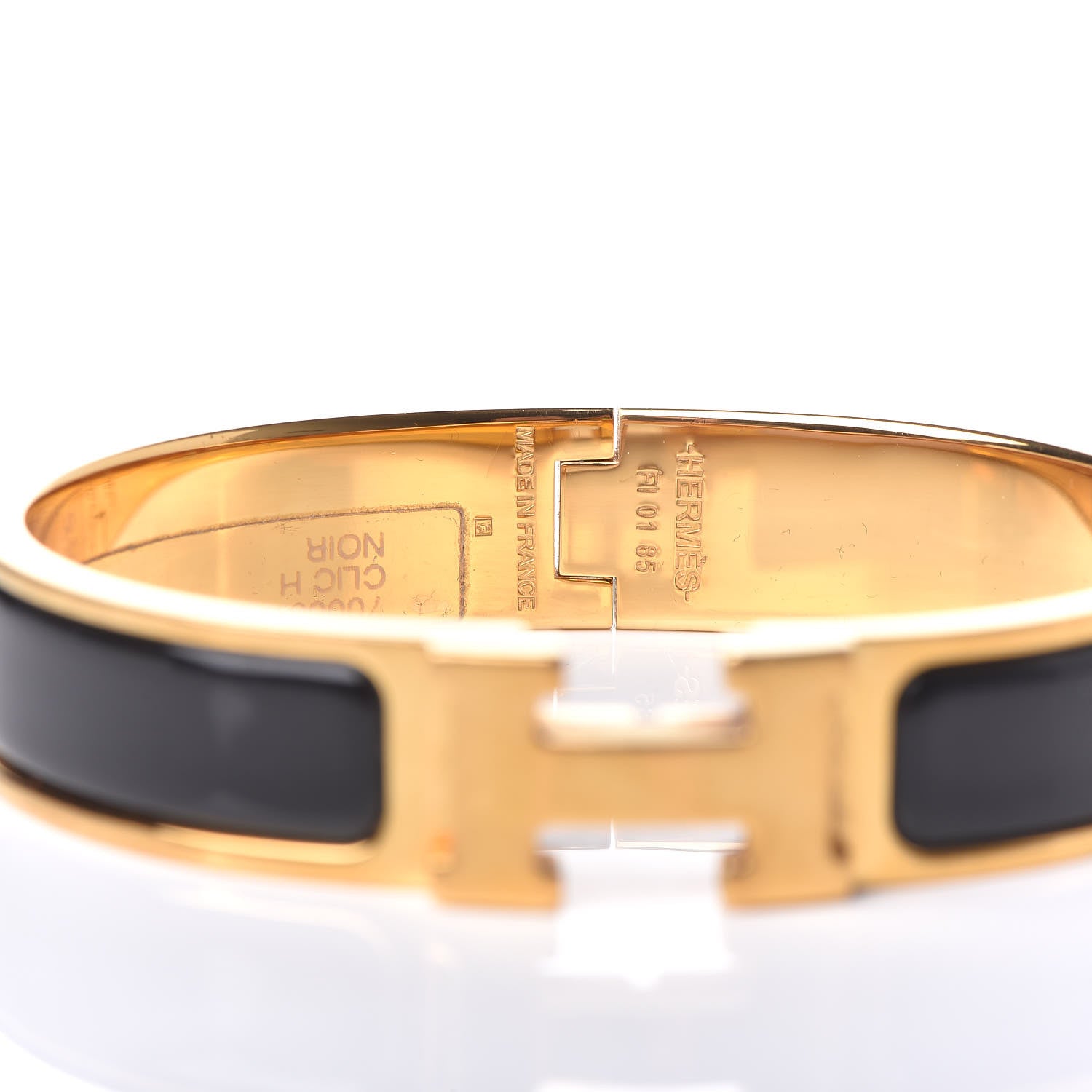 Hermes Enamel Narrow Clic Clac H Bracelet PM Black 4 of 5