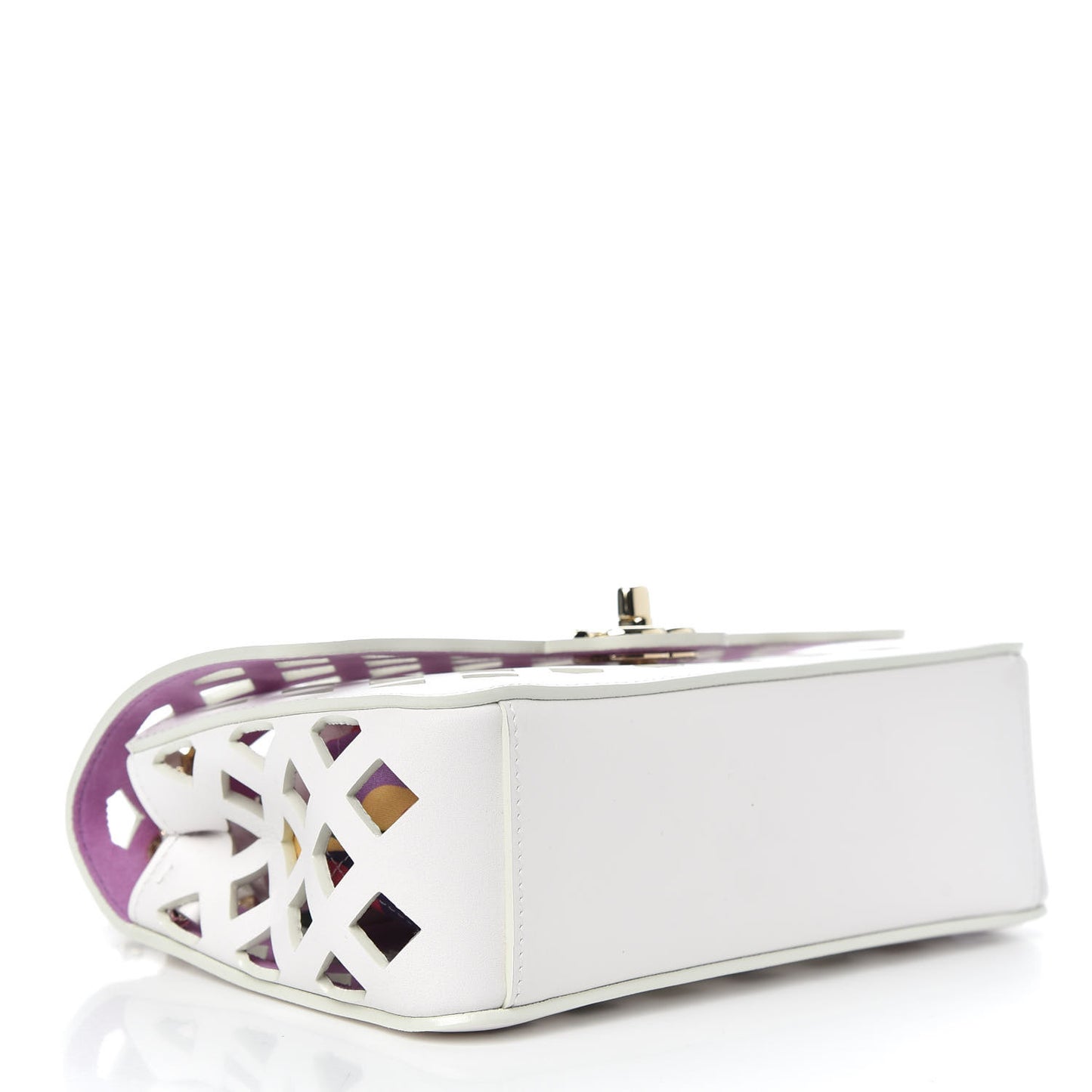 Lambskin Small Sea Through Flap White Multicolor