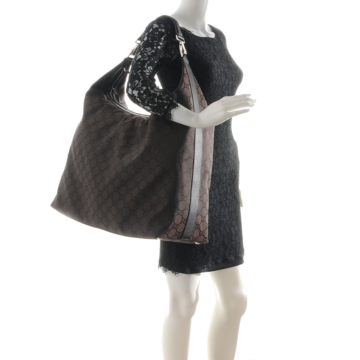 Gucci Nylon Monogram Oversized Overnight Bag Brown 2 of 7