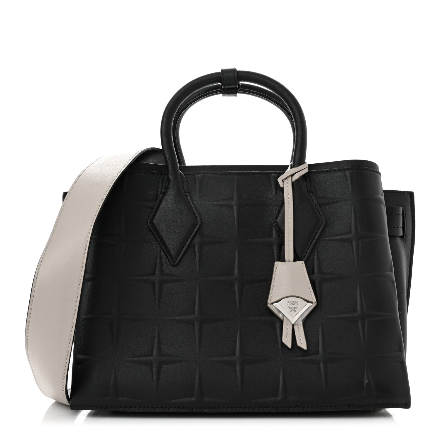 MCM Calfskin Embossed Park Avenue Medium Neo Milla Tote Black 1 of 10