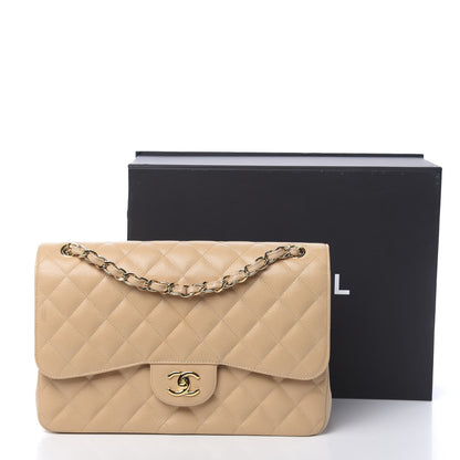 Chanel Caviar Quilted Jumbo Double Flap Beige 16 of 16