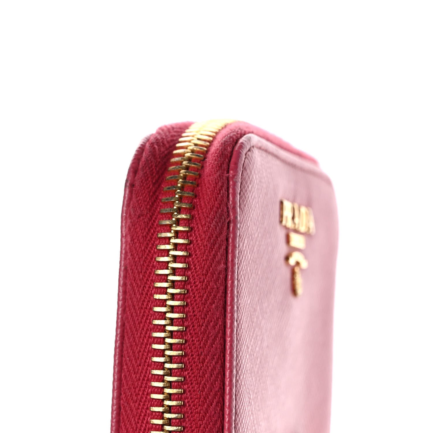 Prada Saffiano Metal Zip Coin Purse Peonia 7 of 7