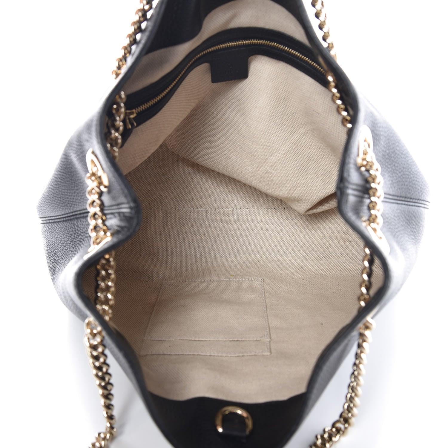 Gucci Pebbled Calfskin Medium Soho Chain Shoulder Bag Black 5 of 10