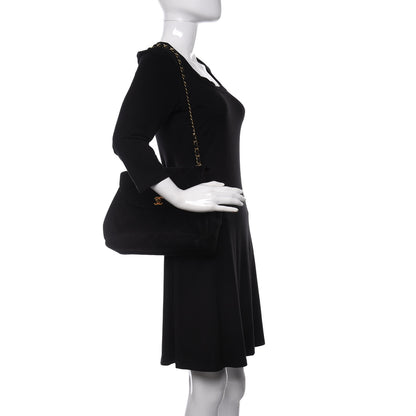 Chanel Suede Diamond Stitched Flap Bag Black 2 of 9