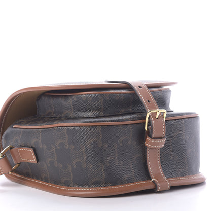 Celine Triomphe Canvas Medium Folco Bag Tan 6 of 9