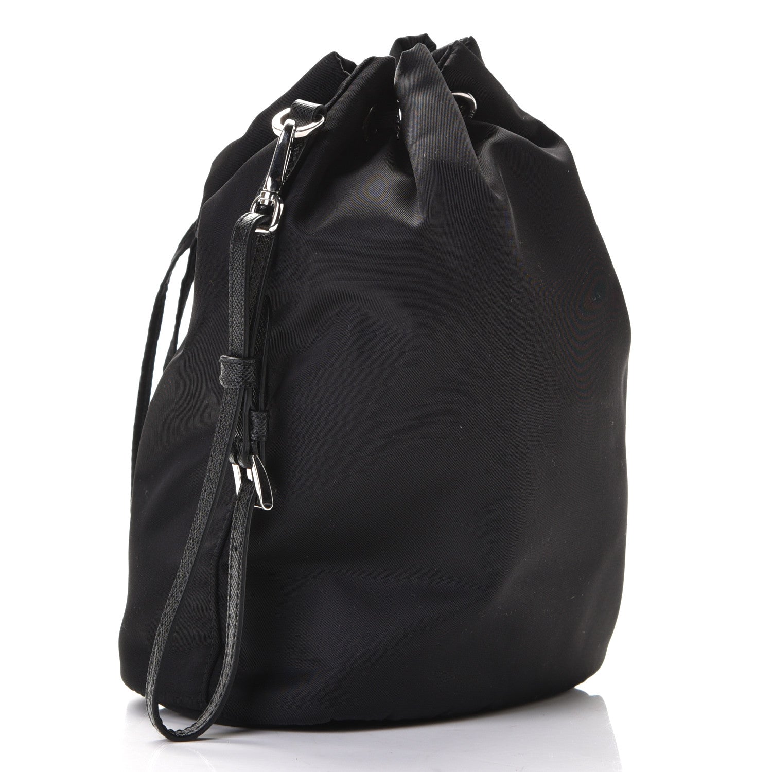 Prada Saffiano Tessuto Nylon Vela Bucket Wristlet Black 2 of 5