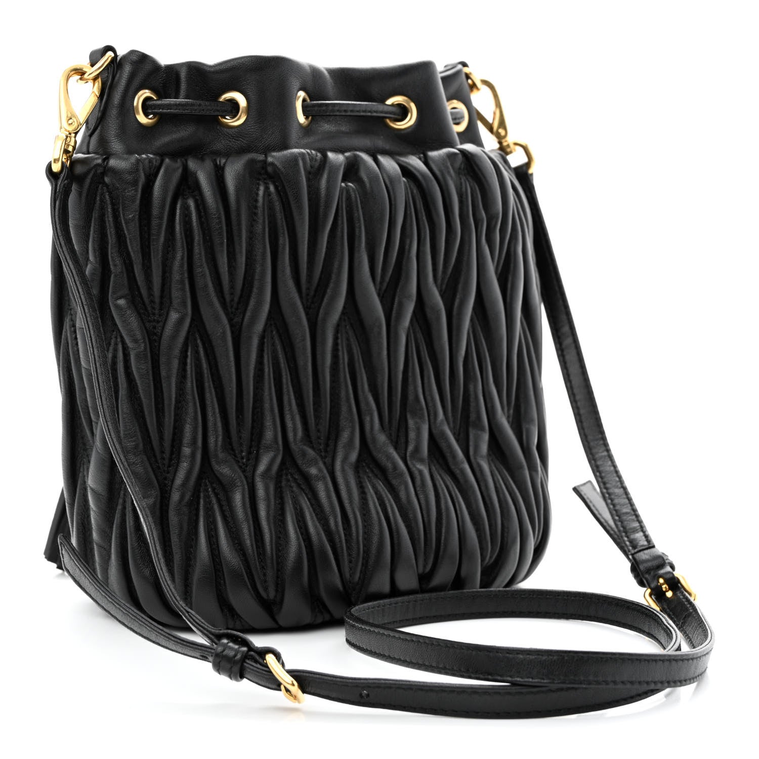 Miu Miu Nappa Matelasse Small Bucket Bag Black 3 of 11
