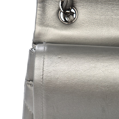 Chanel Metallic Calfskin Quilted Jumbo Double Flap Silver 10 of 20