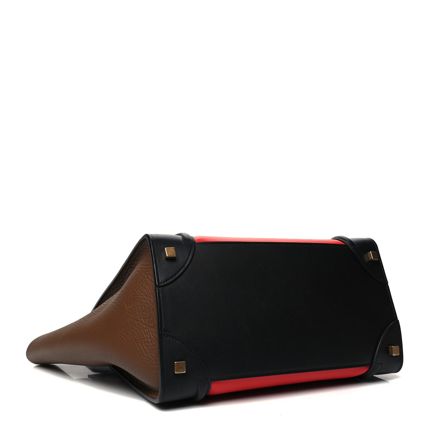 Calfskin Bullhide Mini Luggage Tri-Color Bright Red